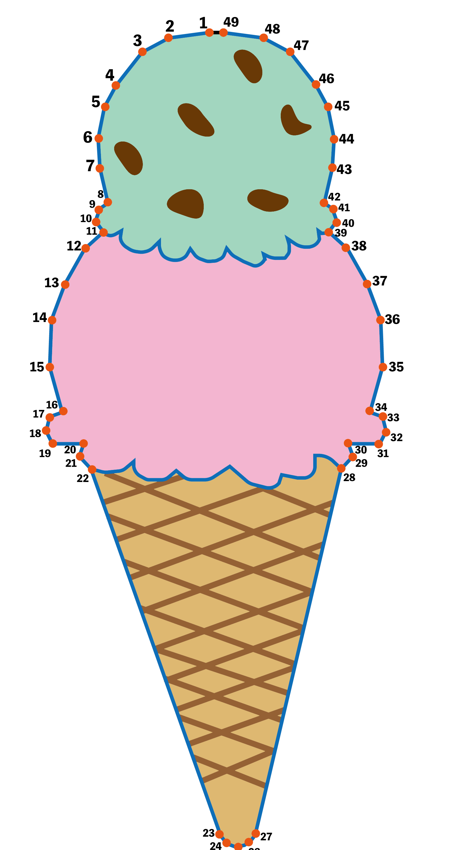 点つなぎ　アイスクリーム（完成一例）