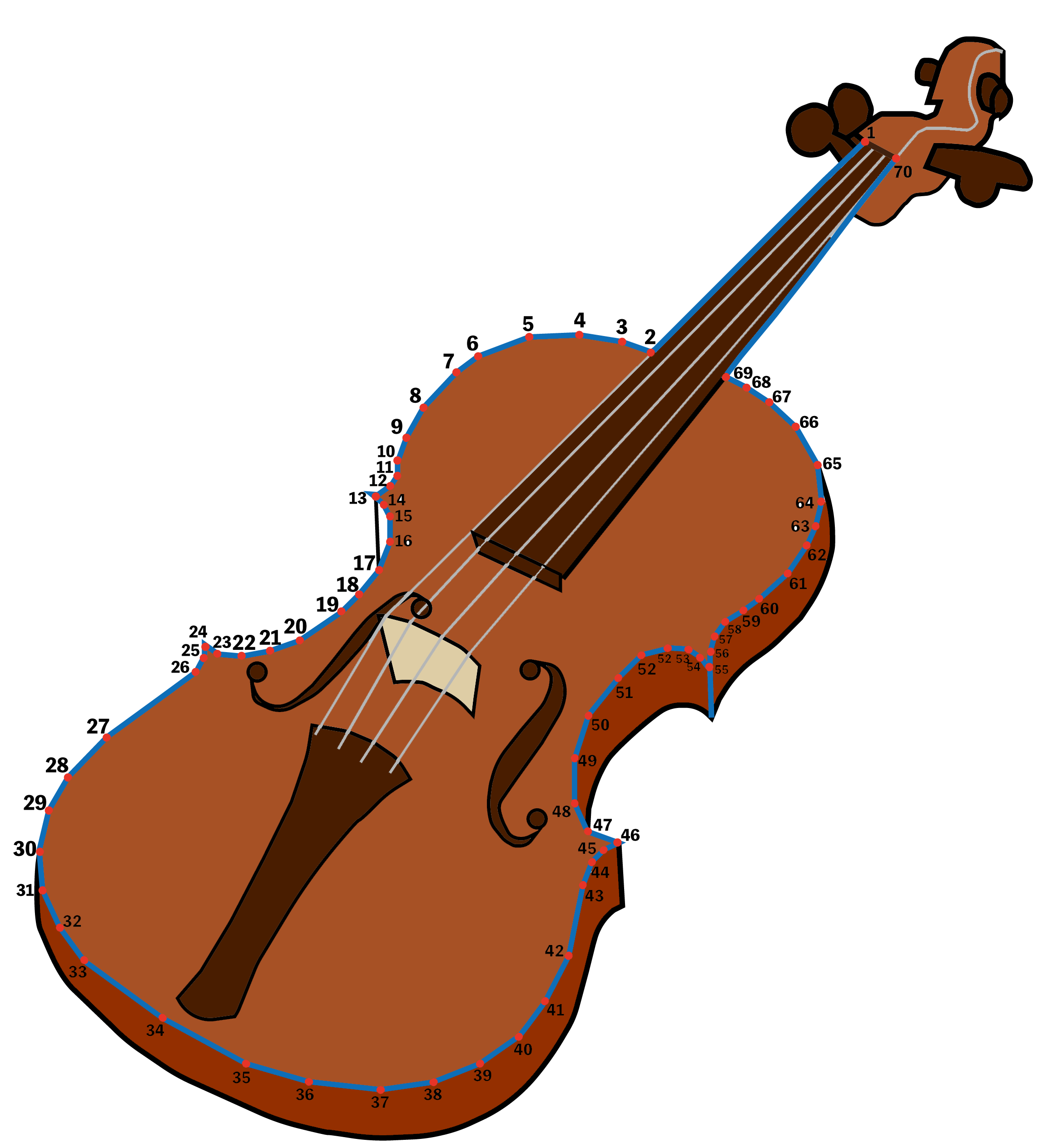点つなぎ　バイオリン（完成例）