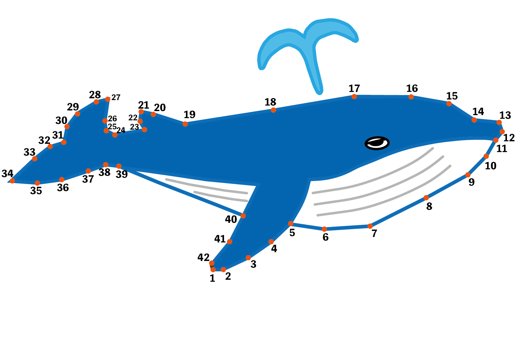 点つなぎ　クジラ（完成例）