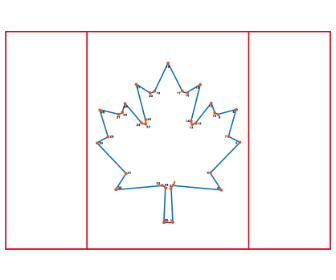 点つなぎ　カナダ国旗