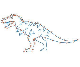 点つなぎ　恐竜（3）ティラノサウルス