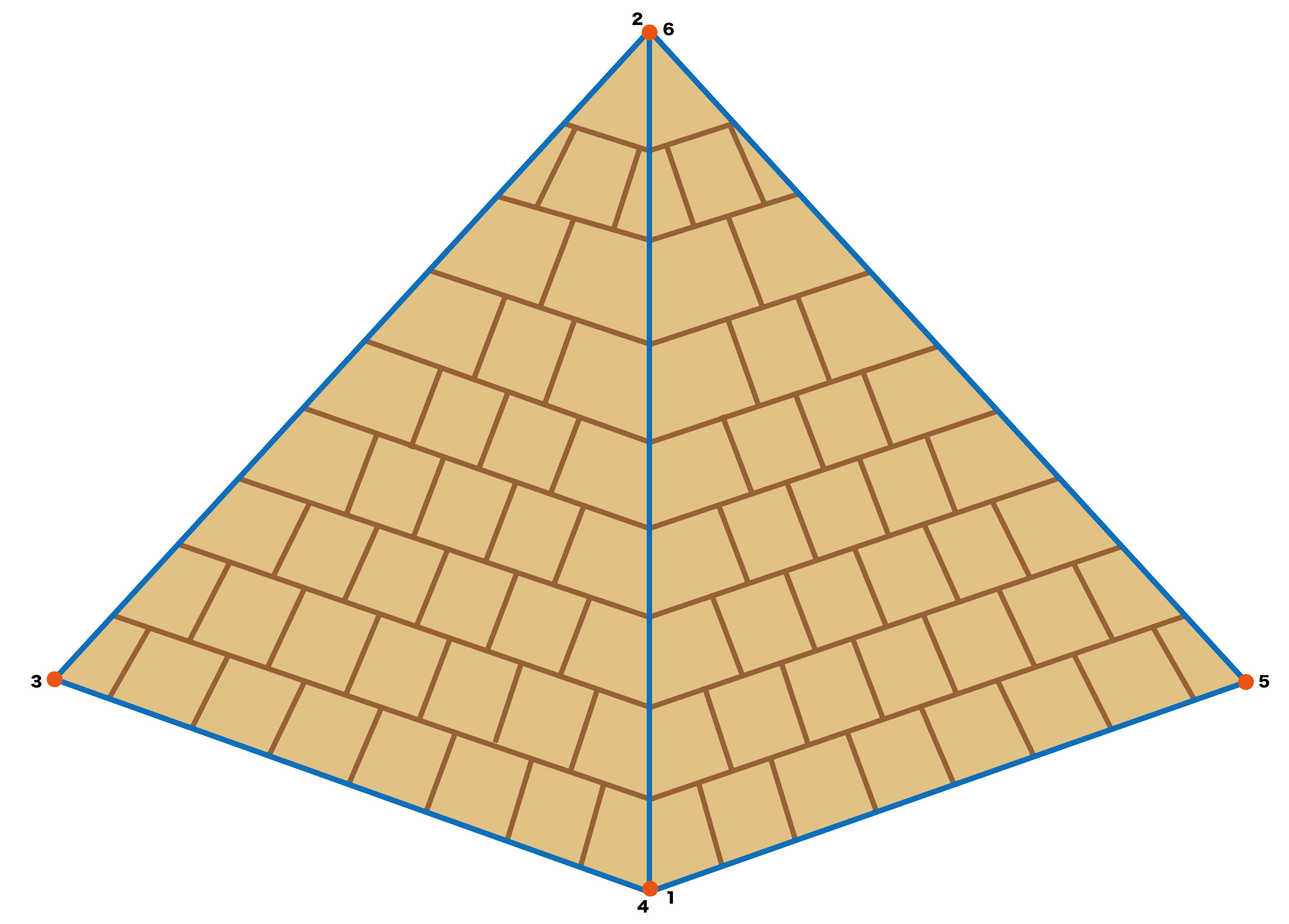 点つなぎ　ピラミッド（完成例）