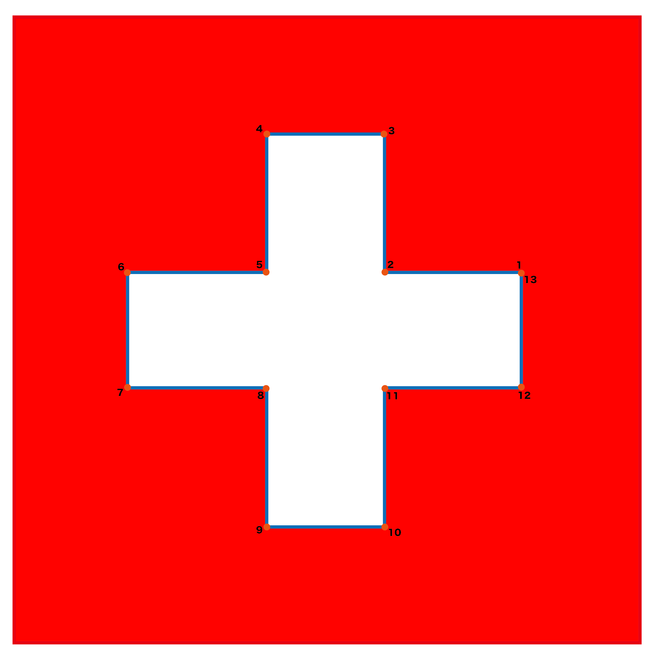点つなぎ　スイス国旗（完成例）