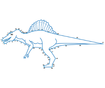 点つなぎ　恐竜（6）スピノサウルス