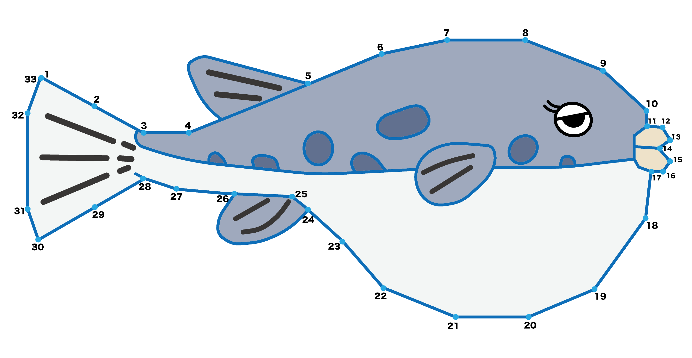 点つなぎ　ふぐ（完成例）