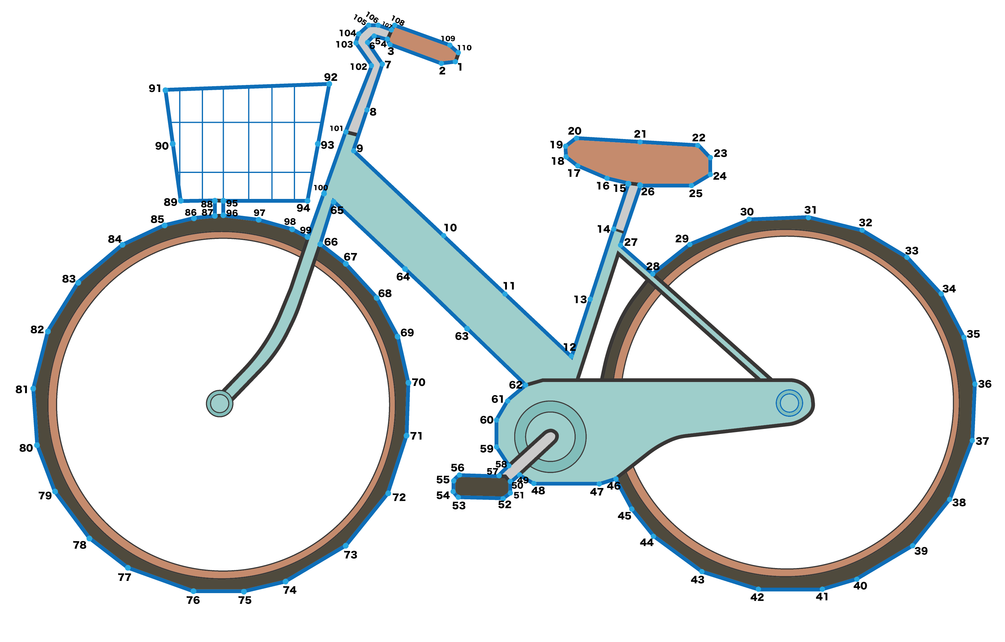 点つなぎ　自転車（完成例）