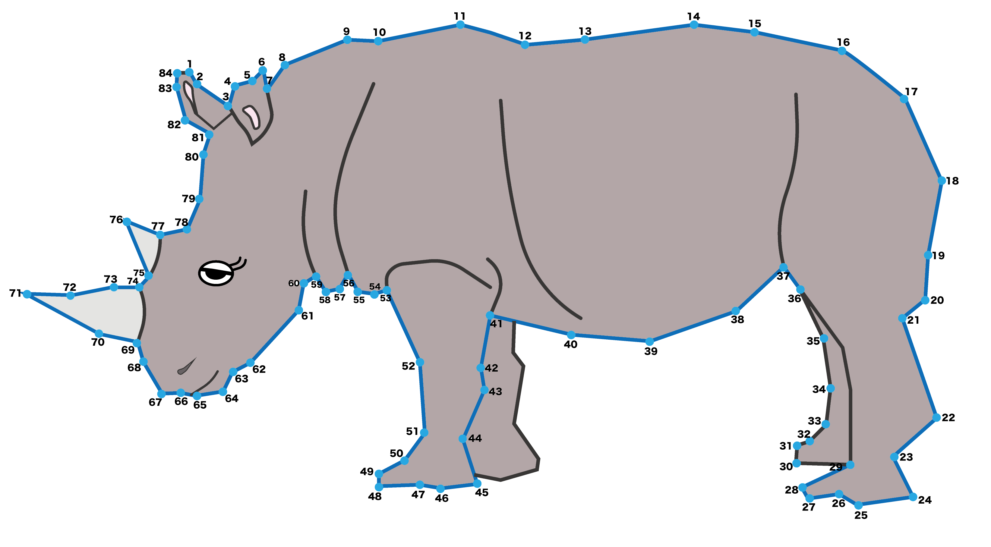 点つなぎ　サイ（完成例）