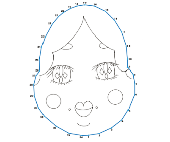 点つなぎ　おかめ