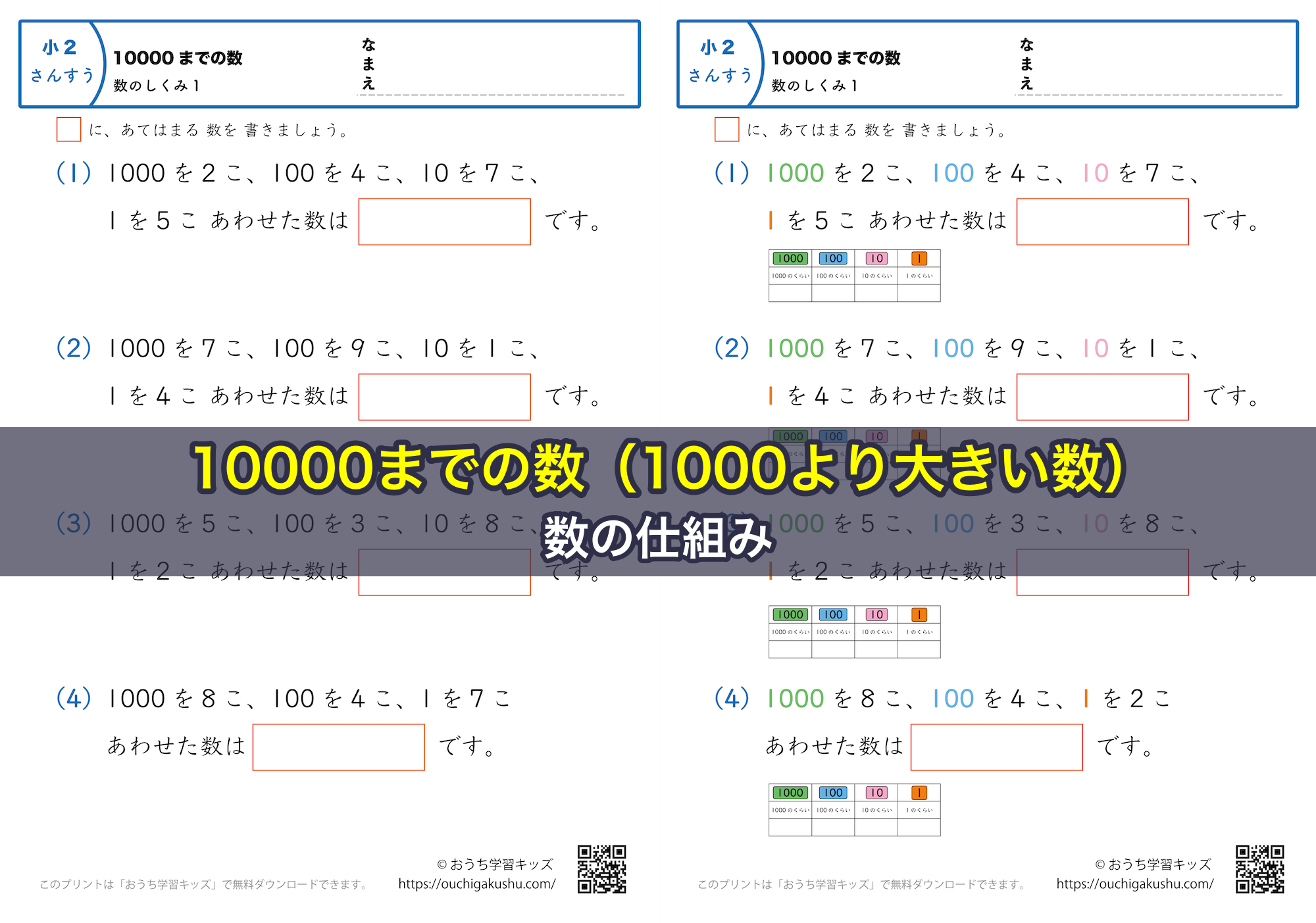 10000までの数（1000より大きい数）｜数の仕組み