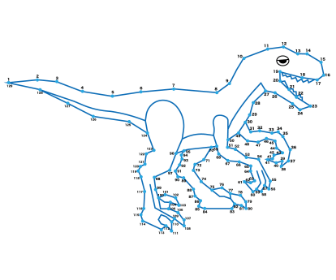 点つなぎ　恐竜（11）ラプトル
