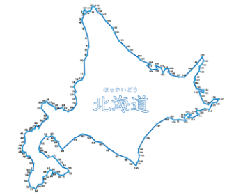 点つなぎ　地図「北海道」