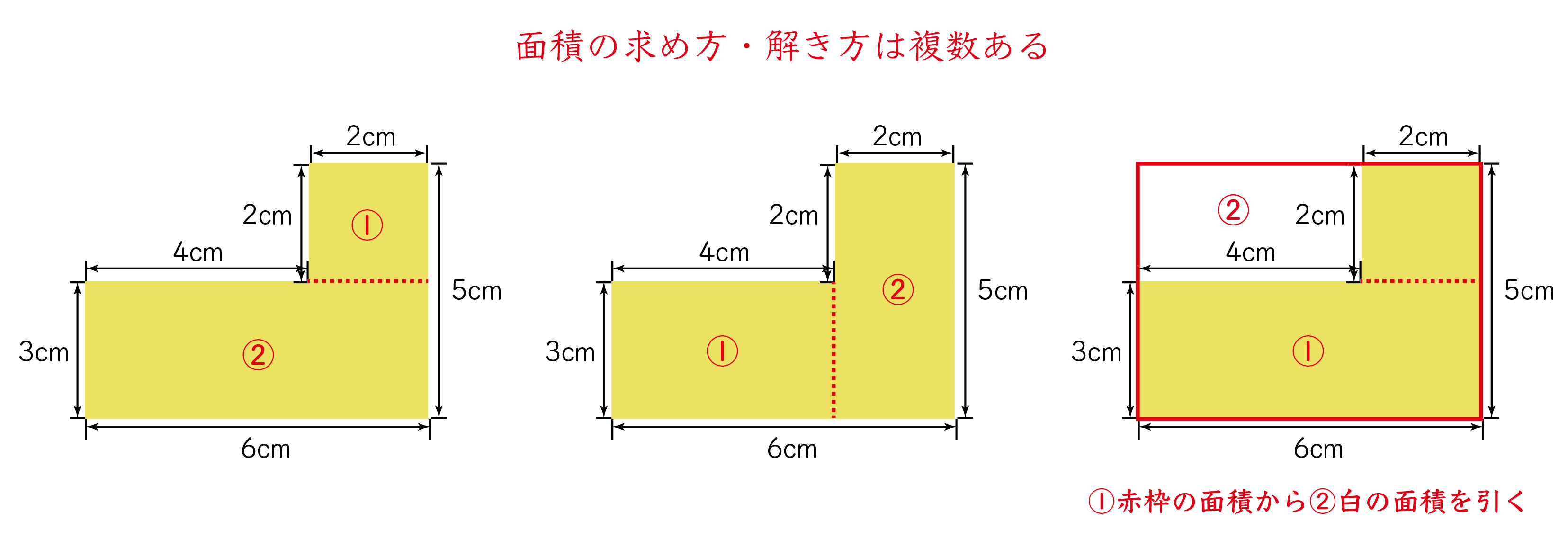 「面積の求め方」複数の解き方（3通り）