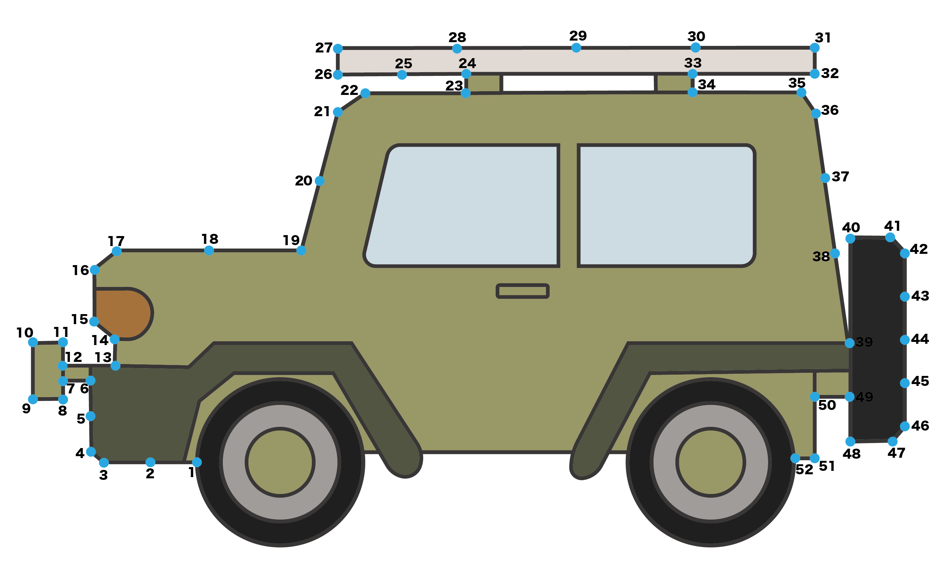 点つなぎ　オフロード車（完成例）