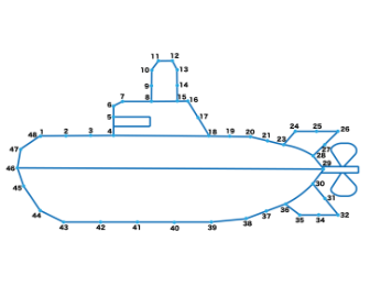 点つなぎ　潜水艦