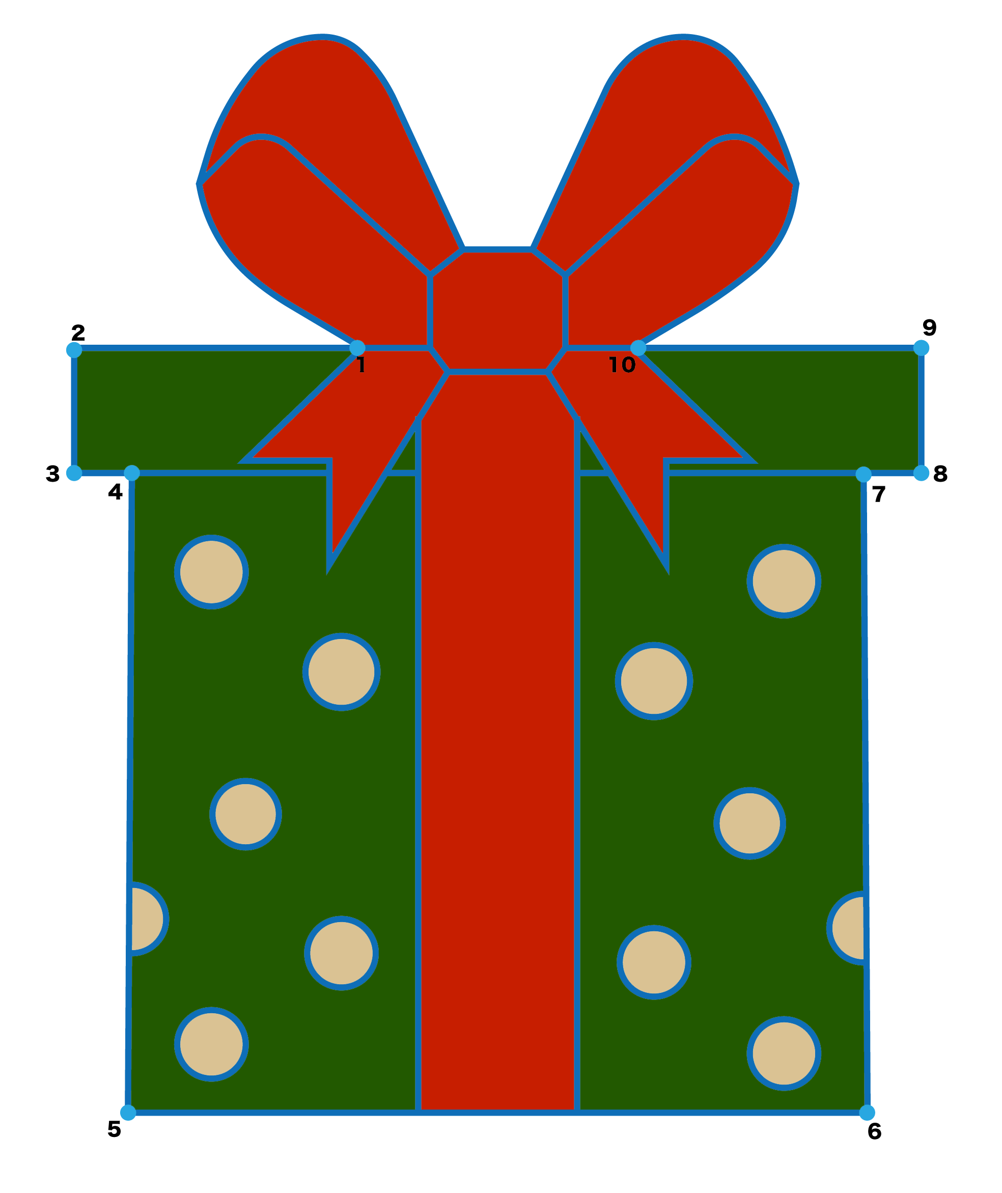 点つなぎ　クリスマスプレゼントボックス（完成例）