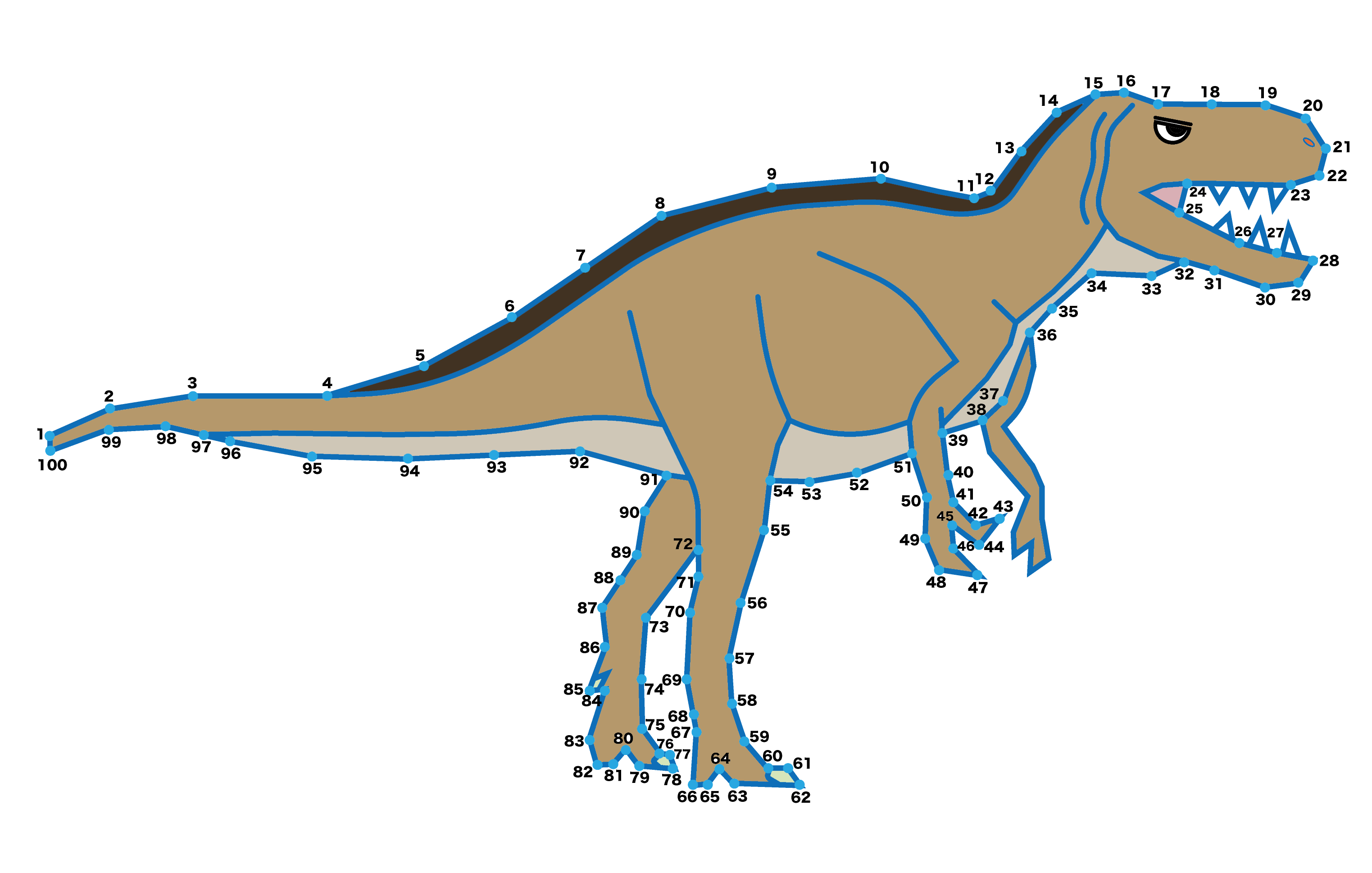 点つなぎ 恐竜(38)メガロサウルス(完成例)