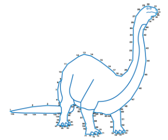 点つなぎ 恐竜(33)アパトサウルス