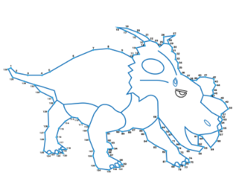 点つなぎ　恐竜（36）アケロウサウルス