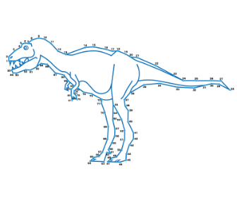 点つなぎ　恐竜（37）アルバートサウルス