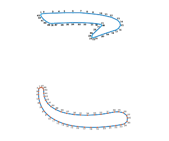 点つなぎ　ひらがな「こ」