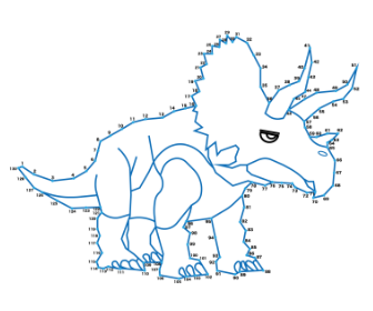 点つなぎ　恐竜（40）エオトリケラトプス