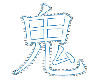 点つなぎ　漢字「鬼」