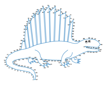 点つなぎ　恐竜（41）ディメトロドン