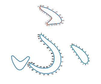 点つなぎ　ひらがな「ふ」