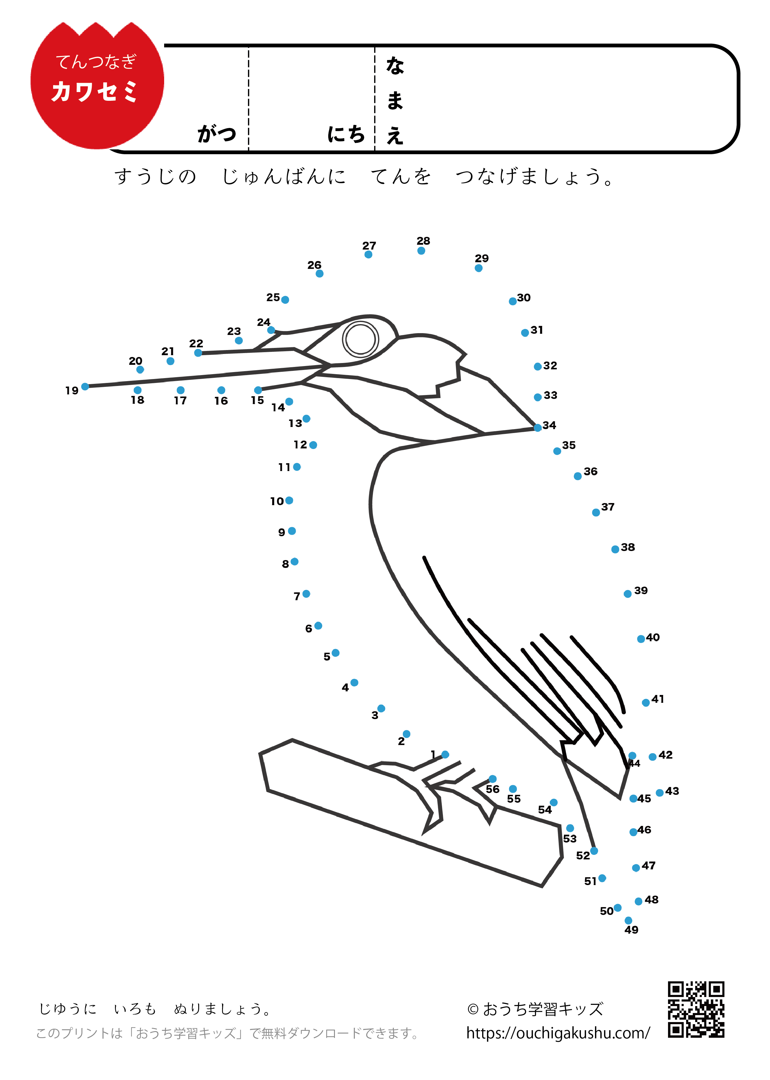 点つなぎ　カワセミ