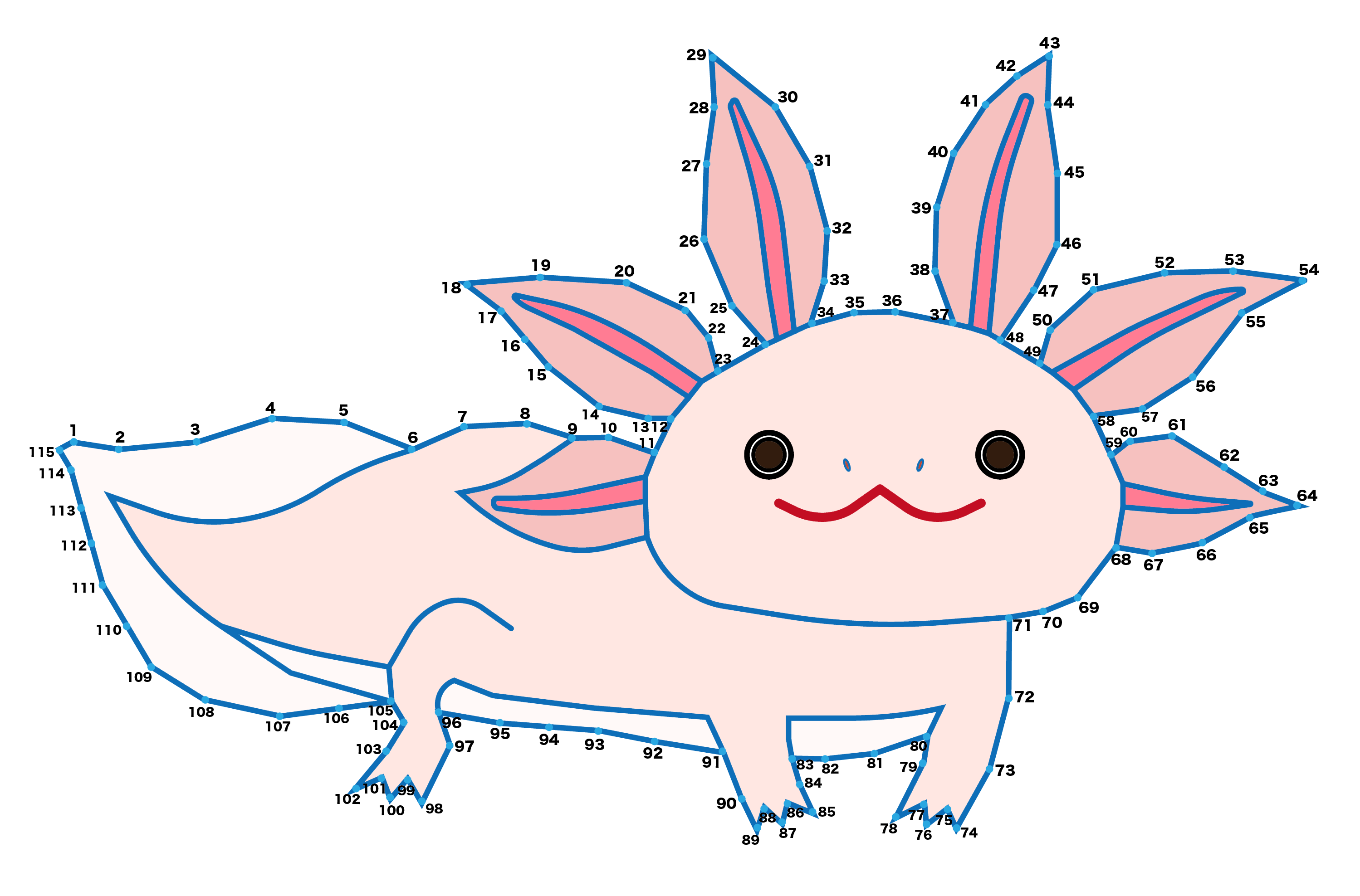 点つなぎ ウーパールーパー(完成例)