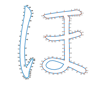 点つなぎ　ひらがな「ほ」