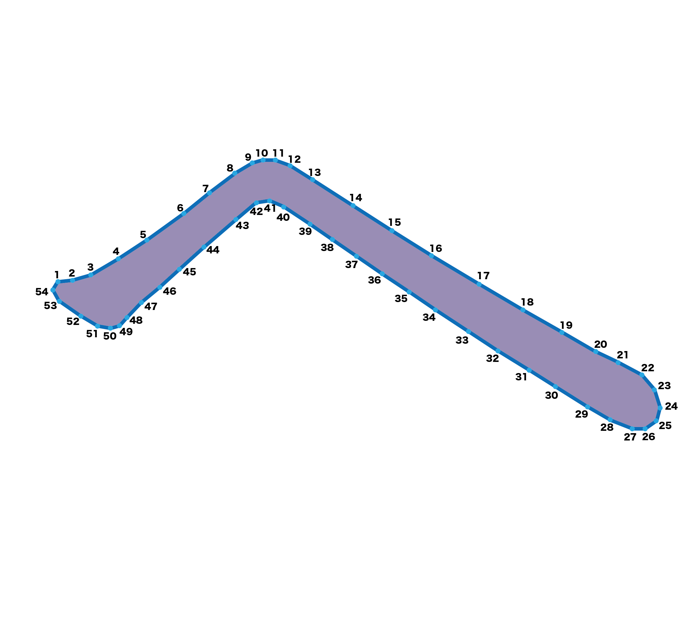点つなぎ　ひらがな「へ」（完成例）
