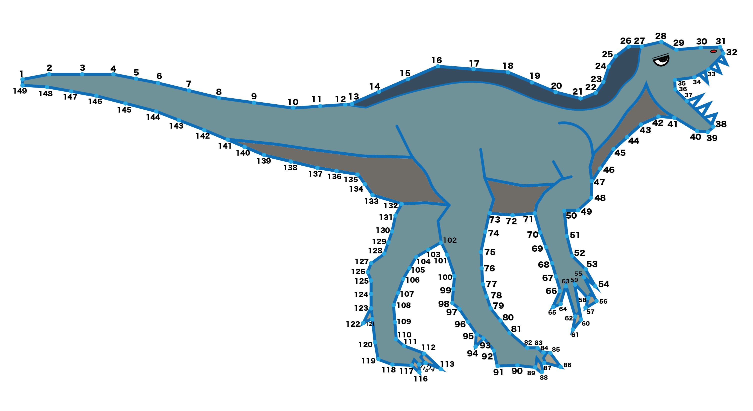 点つなぎ 恐竜(43)マイプ・マクロソラックス(完成例)