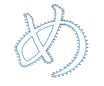 点つなぎ　ひらがな「め」