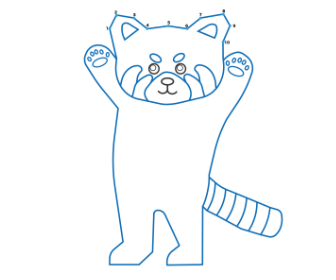 点つなぎ　レッサーパンダ