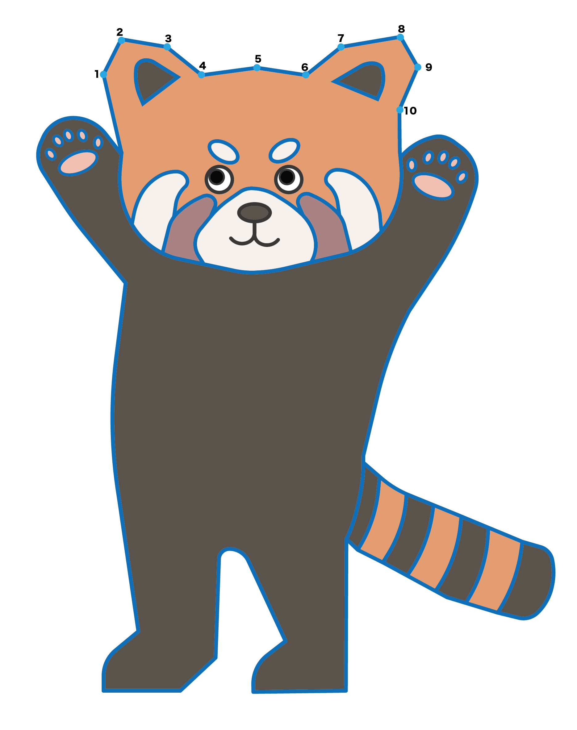 点つなぎ レッサーパンダ(完成例)
